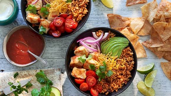 Cilantro Lime Chicken Enchilada Bowls