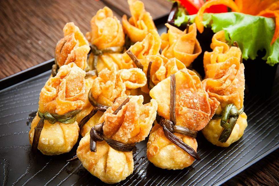 Crispy Wonton Cheese Bombs