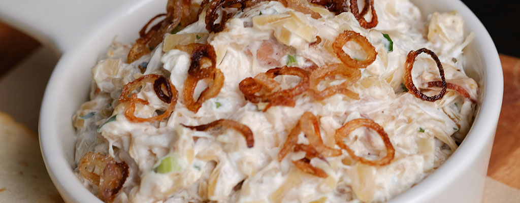 Caramelized Onion and Bacon Dip
