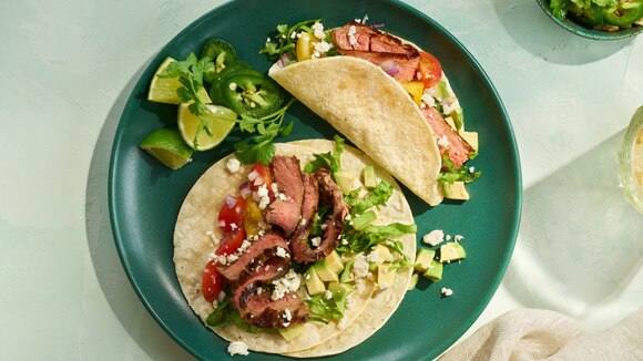Tacos au steak et au piment ancho