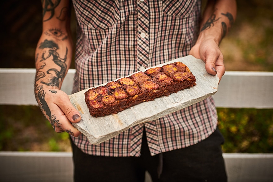Bolo de Banana com Castanhas e Canela