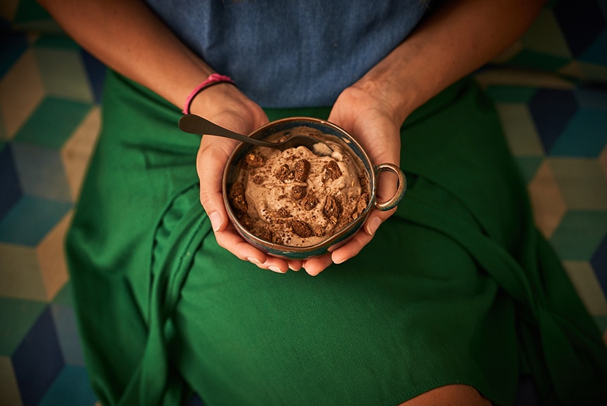 Sorvete de Banana com Cookies