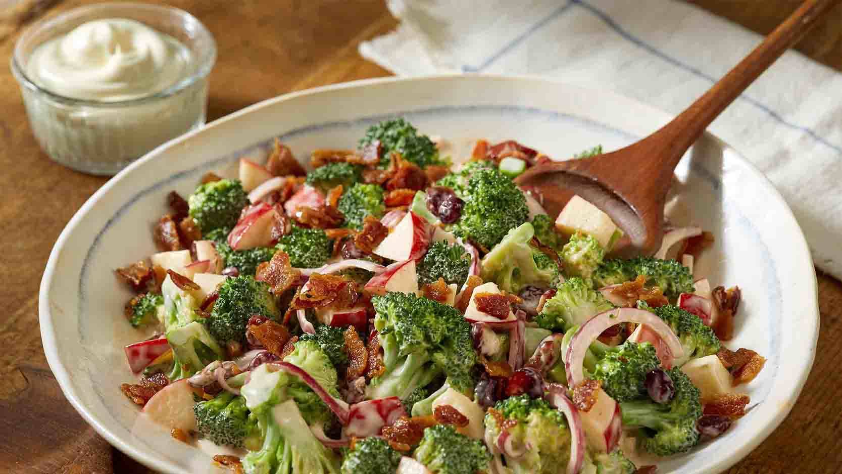 Broccoli Apple Salad with Dried Cranberries Recipe