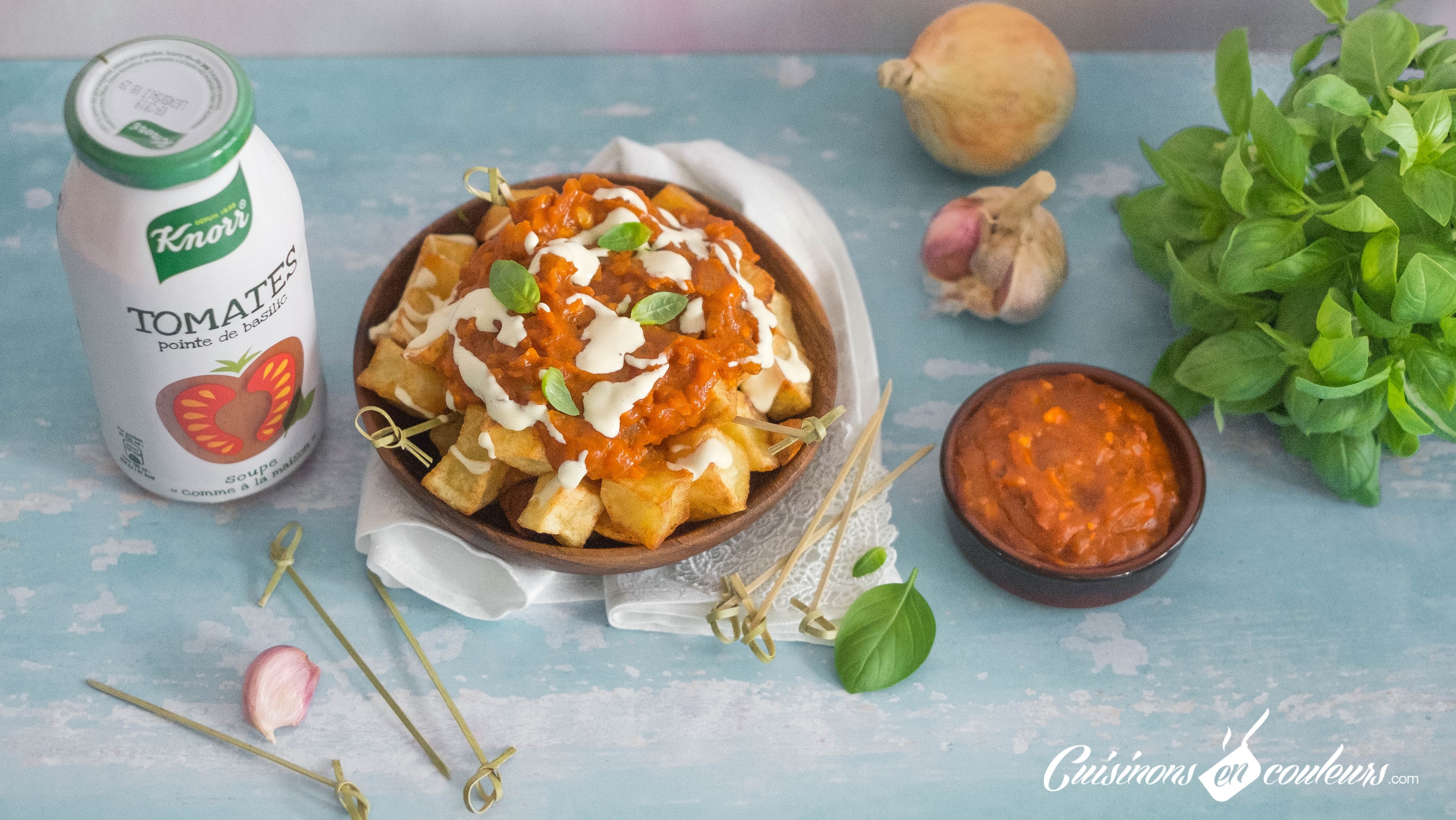 Patatas Bravas Soupe Knorr® « comme à la maison », Tomates pointe de basilic by Cuisinons en couleurs