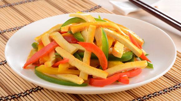 三色椒炒豆乾