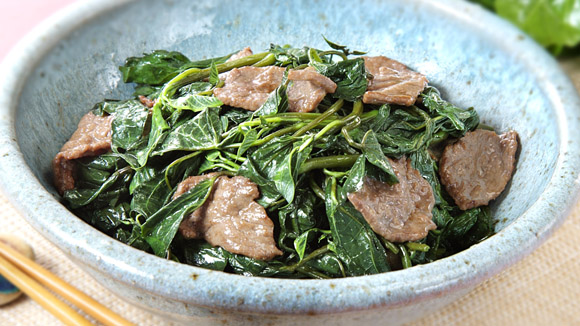 蕃薯葉炒牛肉