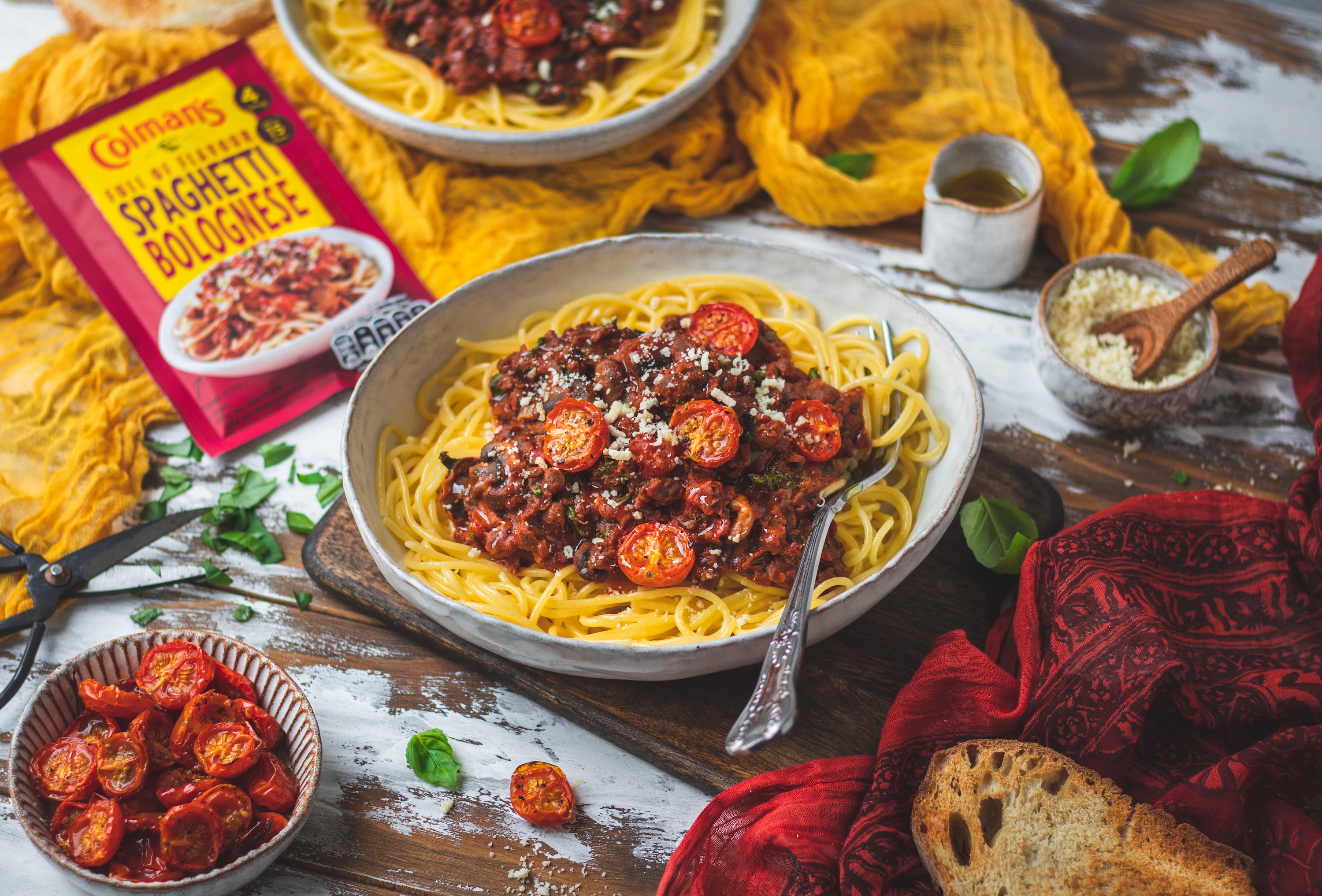 VEGAN BOLOGNESE WITH SLOW ROASTED CHERRY TOMATOES