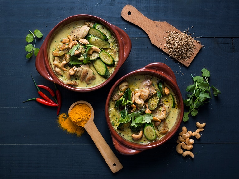 Creamy Coconut Chicken and Chickpea Curry with Cashews