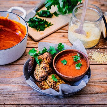 Cauliflower Millet Nuggets with Sweet 'n sour Sauce