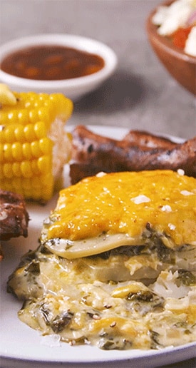 Creamed Spinach Potato Bake