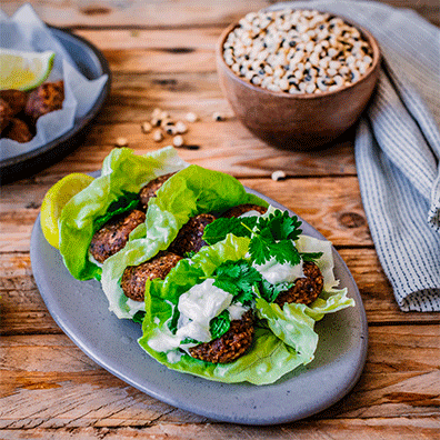 Millet and Cowpea Falafel Lettuce Wraps