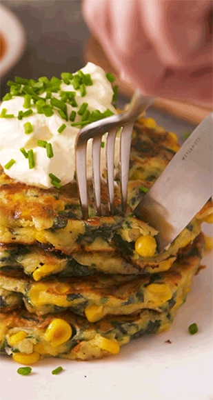 Spinach and Corn Fritters