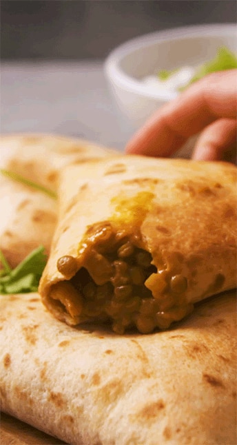 Lentil Curry Tortilla Samoosas