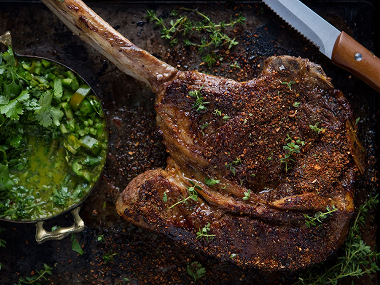 Grilled Steak with Chimichurri Sauce