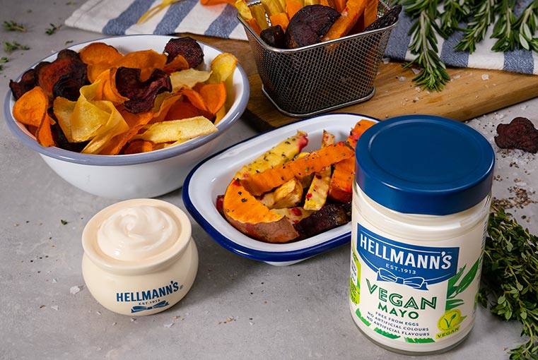 Rainbow Chips with Hellmann's Vegan Mayonnaise