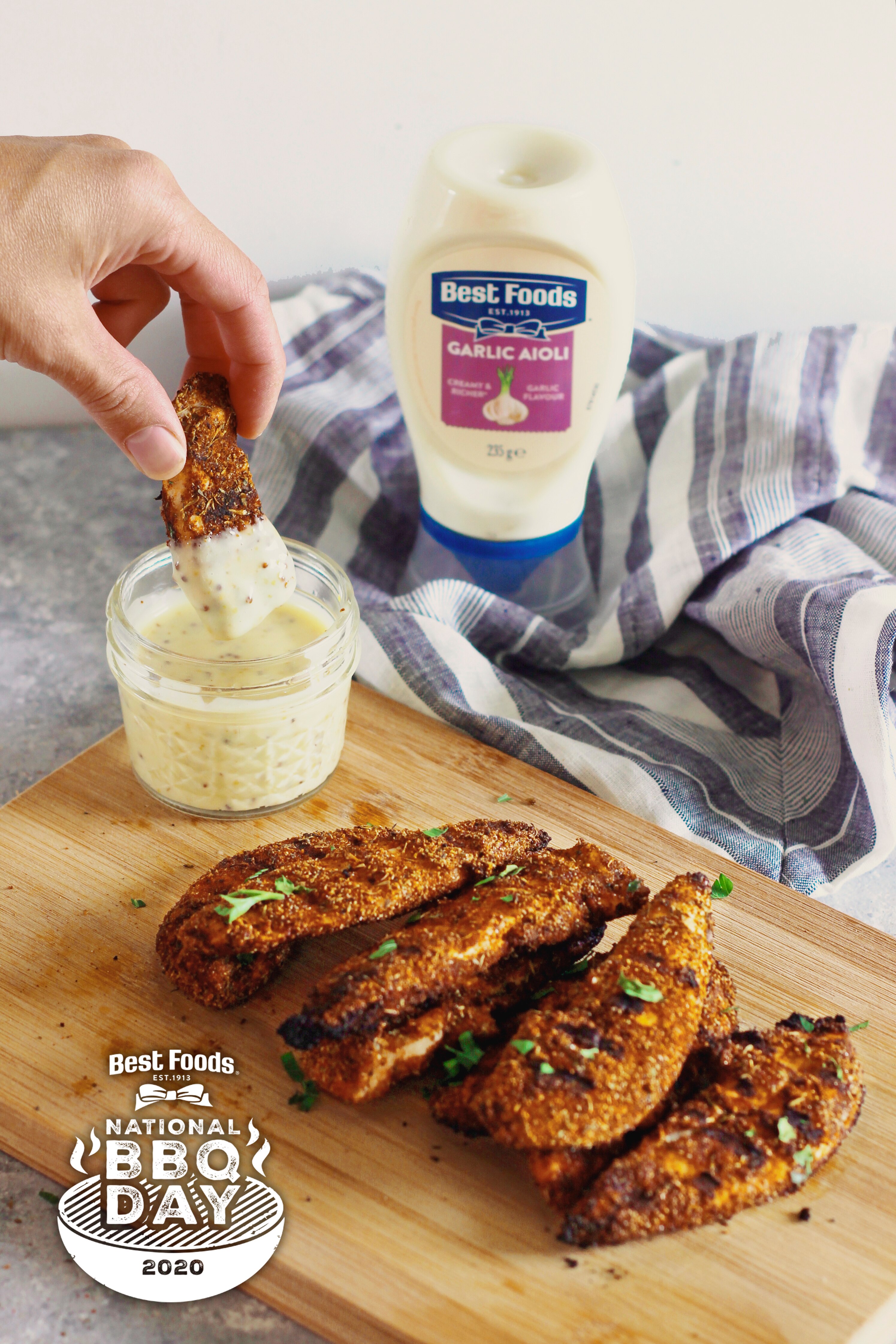 BBQ Cajun Chicken Tenders with Aioli Honey Mustard Dipping Sauce Best