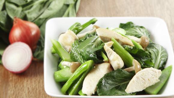 STIR FRIED CAI XIN WITH CHICKEN