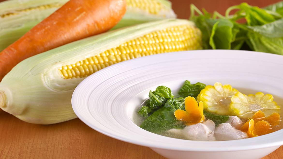 CHICKEN CORN SOUP WITH CARROT AND POTATO