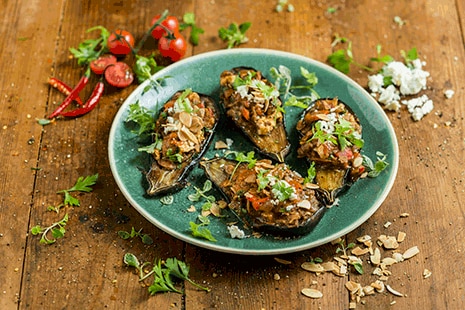 Roasted Tomato, Aubergine and Feta Bake