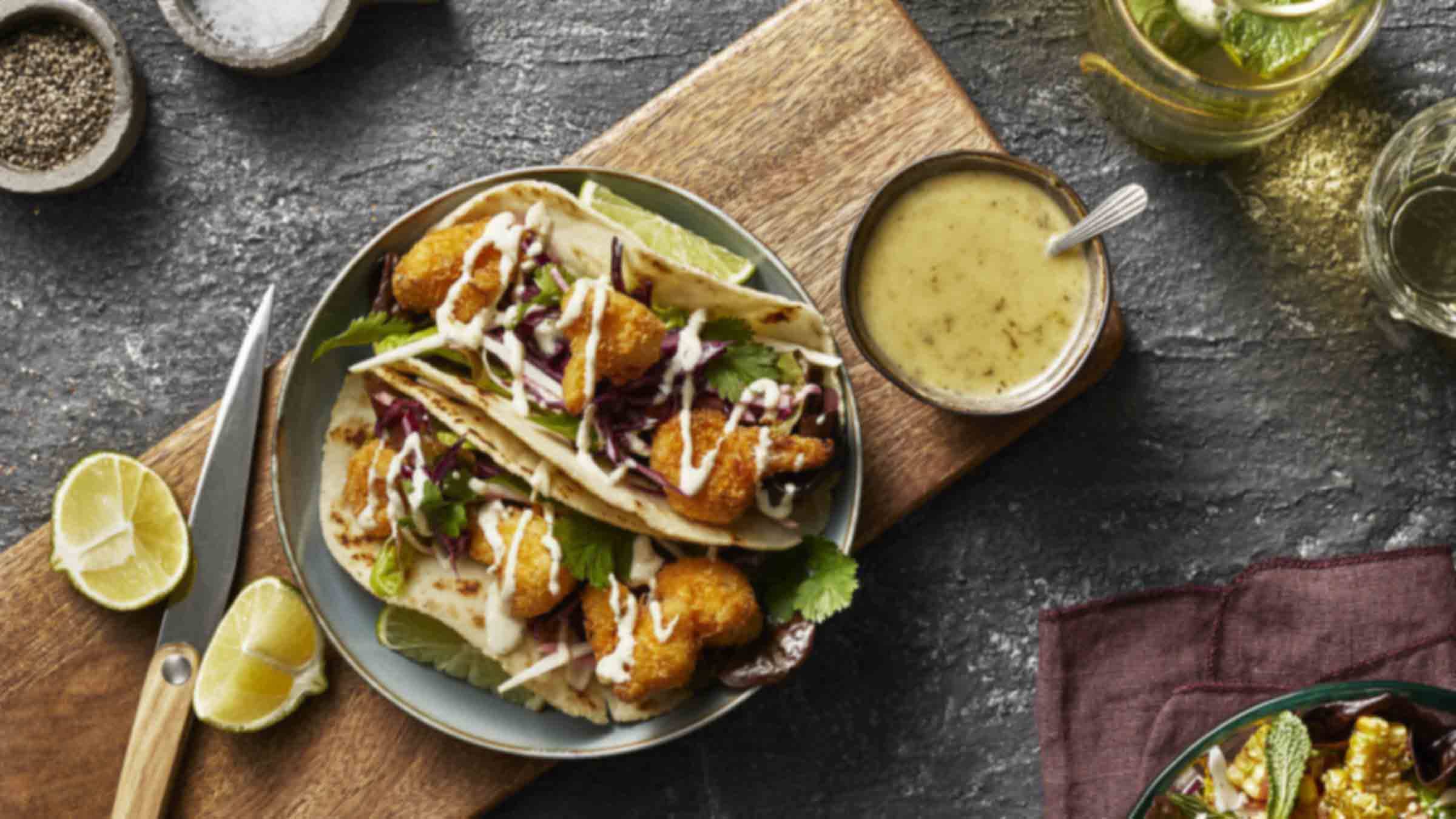 Cauliflower Tacos with Spicy Chile Drizzle