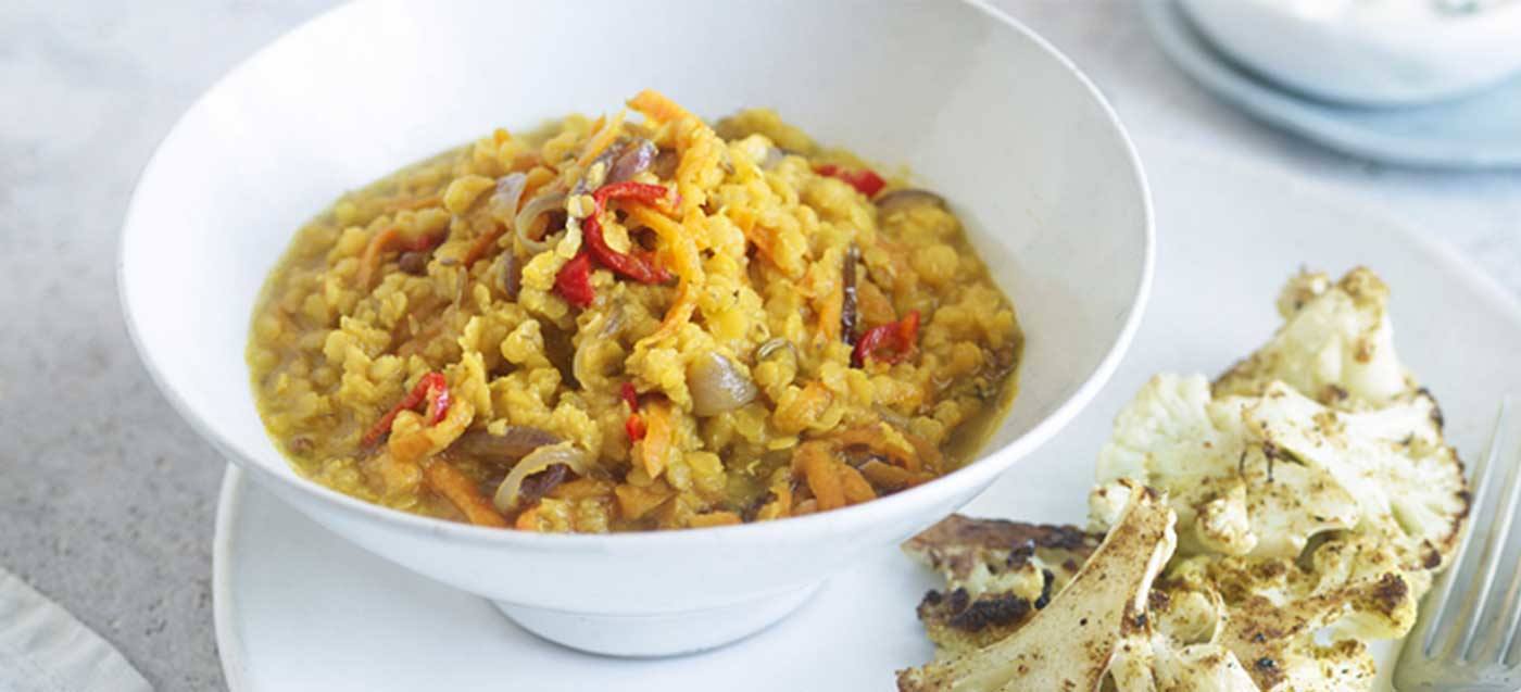 Lentil Dal and Spiced Roast Cauliflower