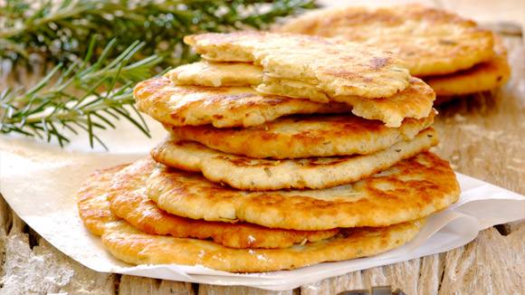 Garlic and  rosemary flatbreads