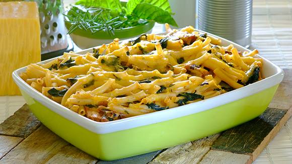 Spicy Pilchard and Spinach Bake