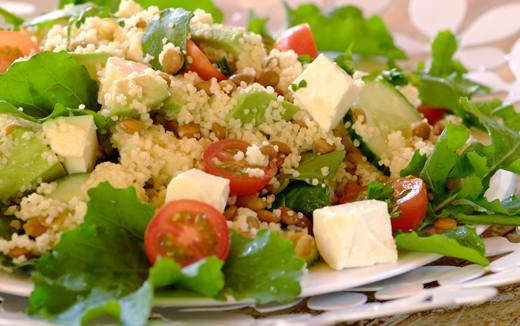Summer Avo, Feta and Cous Cous Salad