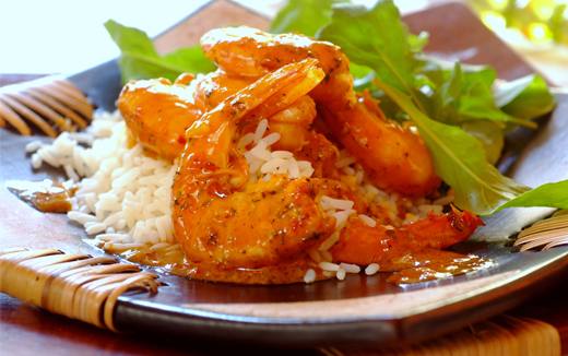 Peri Peri Prawns with Rice