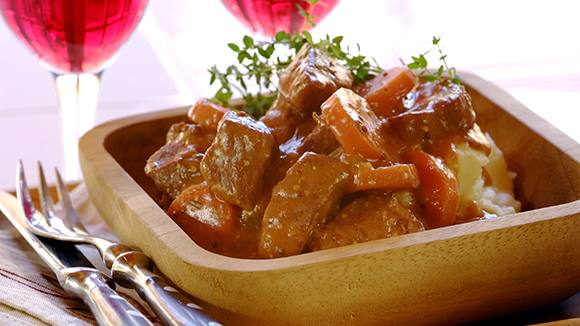Mustard, Beef and Red Wine Stew