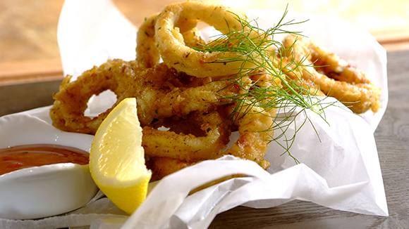 Garlic and Herb Calamari with Savoury Rice