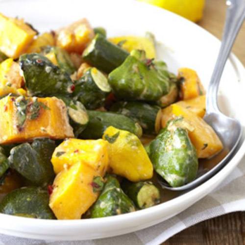 Baked Winter Squash with Garlic and Cream