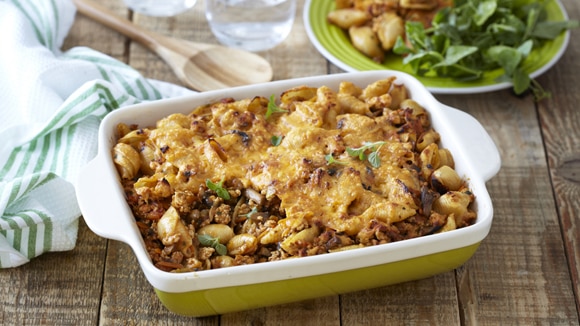 Chicken Pasta Bake with Tomato and Mushrooms