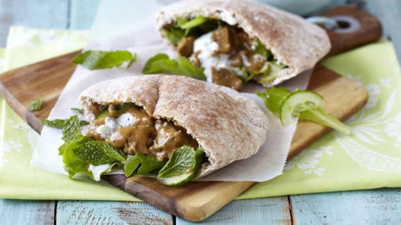 Tandoori Lamb Pitas with Minted Yoghurt