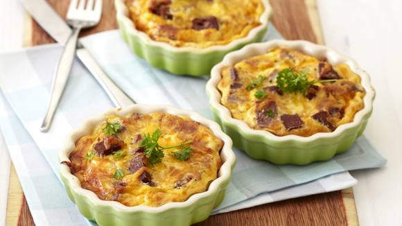 Crustless Corned Beef and Cheese Tart