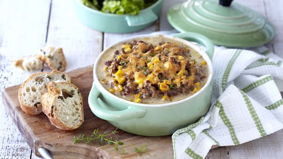 Cheesy Mince and Sweetcorn Pasta Bake