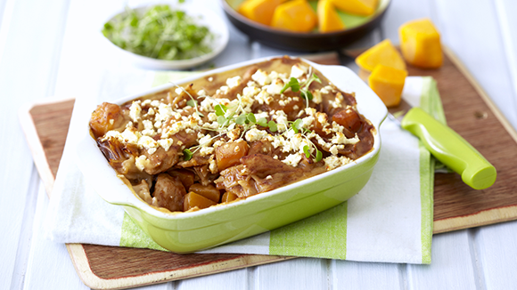 Chicken, Butternut and Feta Lasagne Bake