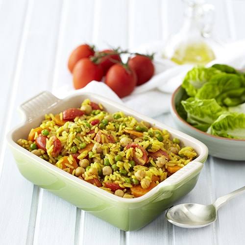 Quick Vegetable and Chickpea Breyani