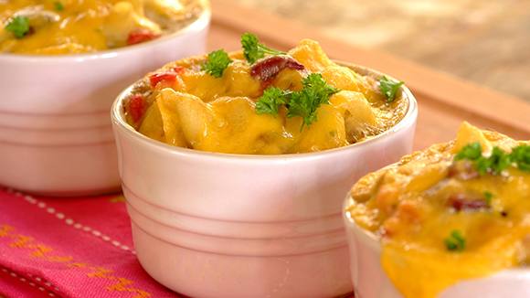 Individual Cheesy Tuna Pasta Bakes