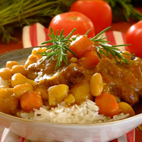 Rich oxtail and butter bean curry
