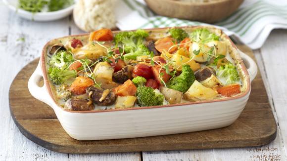 Cheesy Mixed Vegetable Bake