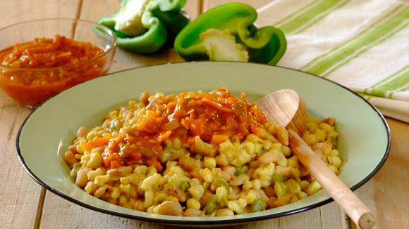 Curried samp and beans