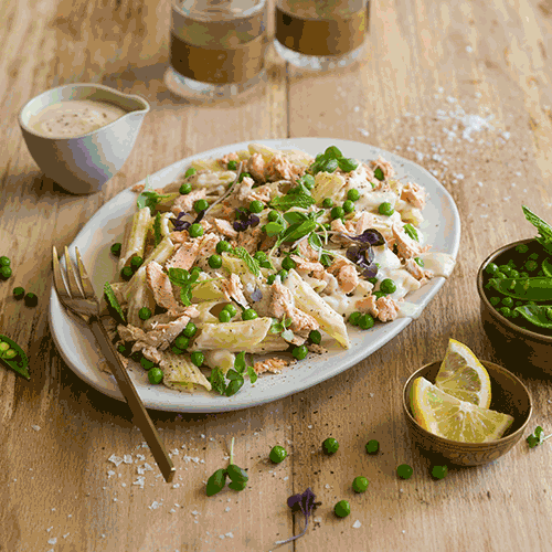 Creamy Salmon and Pea Penne