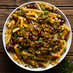 Curried Mince and Bean Pasta