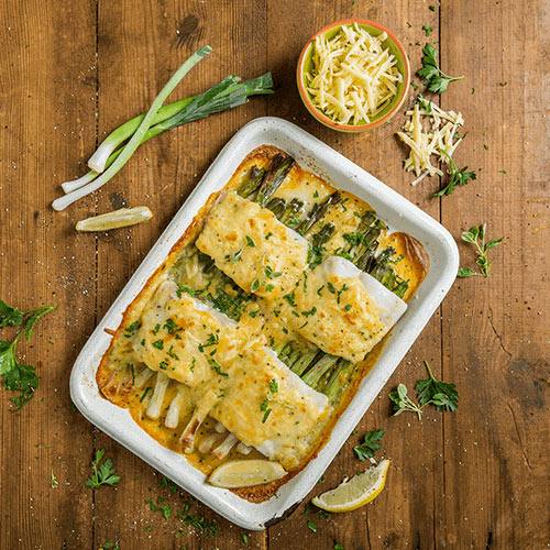 Creamy Leek & Hake Bake with Three Cheese Sauce