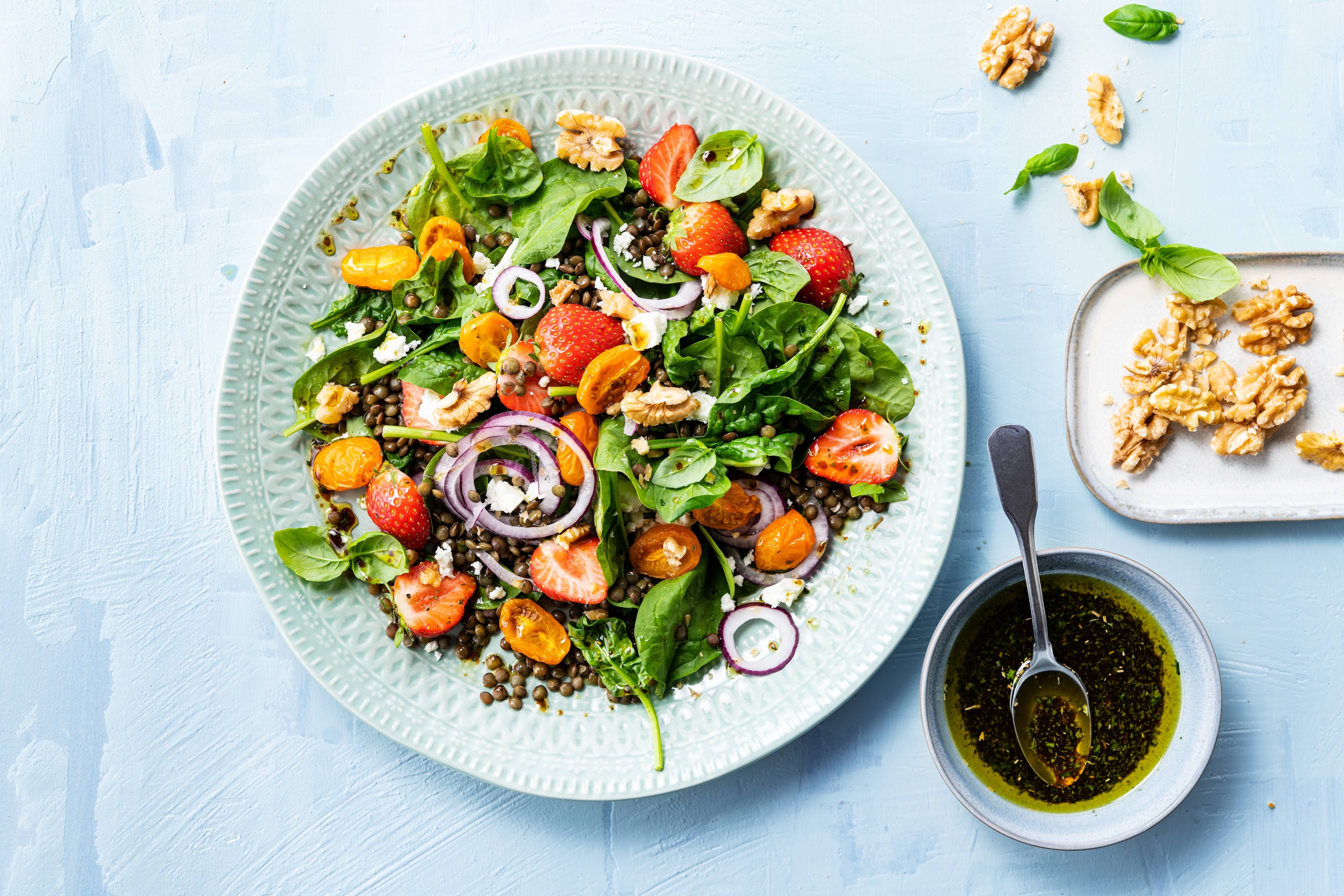 Erdbeer Spinat Salat mit Feta | Knorr Österreich