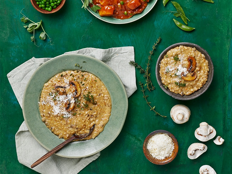 CREAMY MUSHROOM AND PEARL BARLEY RISOTTO