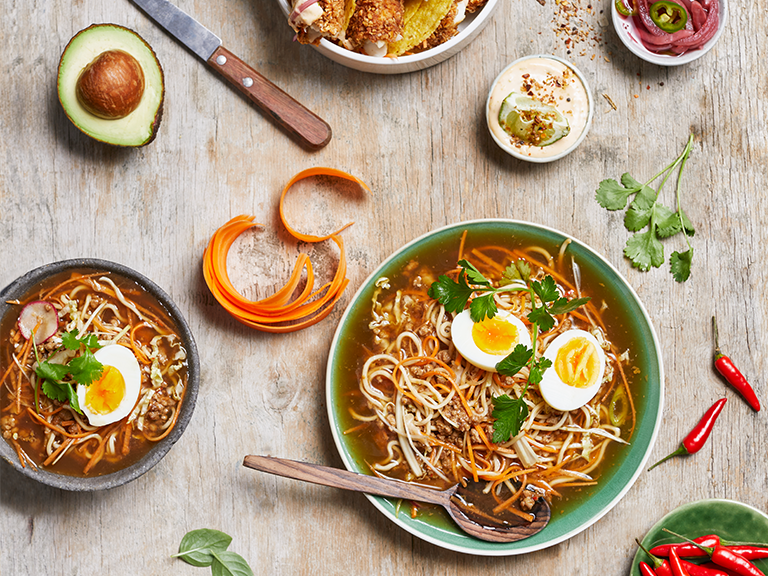 Spicy Pork Cheek and Vegetable Ramen