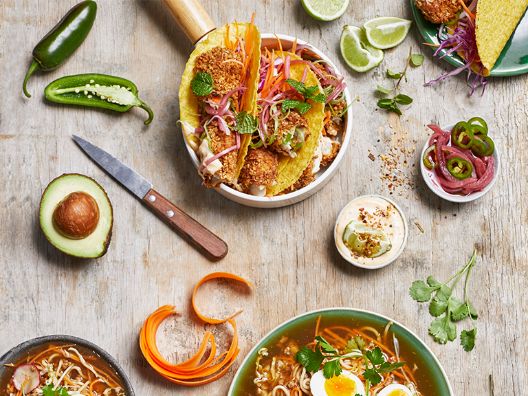 Curried Oat-crusted Fish Tacos With Red Cabbage Slaw