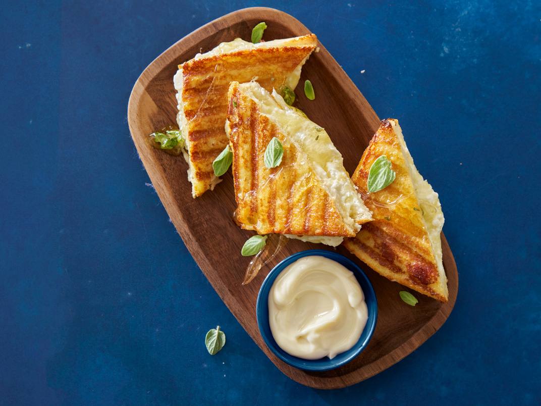 Mediterranean Grilled Cheese Sandwich with Honey and Oregano